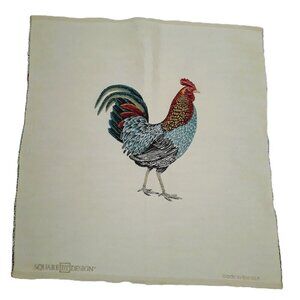Rooster Embroidered Pillow Cover - Multicolor
